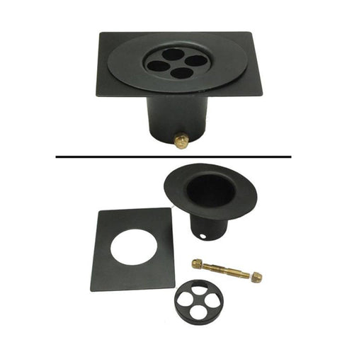 Aluminum 3-Piece Gutter Adapter Kit with Brass Bolt for Rain Chain Installation, Large, Black Powder Coated